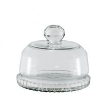 Queijeira Vidro Base Decorada Veneza Pequena 14Cm - Mistral