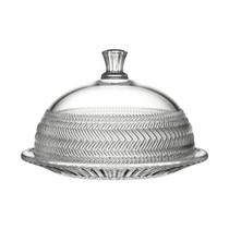 Queijeira Vidro com Tampa Porta Queijos Frios Luxo 19x12,5cm Elegante Luxo Cozinha
