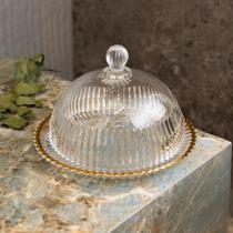 Queijeira Wolff Império de Cristal Fio de Ouro 20cm