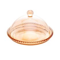 Queijeira Wolff Pearl de Cristal Âmbar 20cm x 12cm