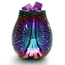 Queimador de cera elétrico inrorans 3D Torre Eiffel de vidro com LED Queimador de cera elétrico inrorans 3D Torre Eiffel de vidro com LED