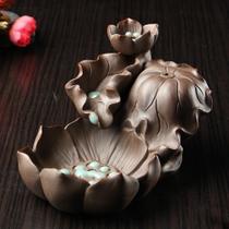 Queimador de incenso Lotus Pond Porcelain Ceramic Backflow