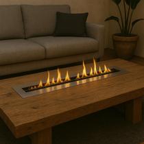 Queimador Lareira Embutido 100 cm Aço Inox Ambiente Moderno