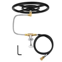 Queimador para Fogueira Stanbroil 30cm Aço Preto Gás Natural