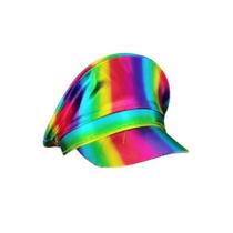 Quepe Arco-Íris Holográfico Acessório para Carnaval e Festas