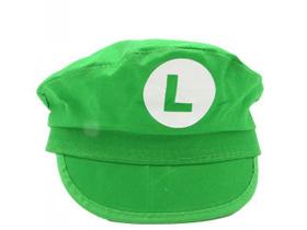 Quepe Chapéu do Luigi super Mário bross fantasia