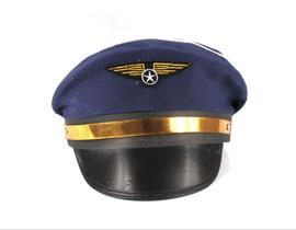 Quepe De Aviador Chapeu Luxo Piloto Azul Cosplay Festas