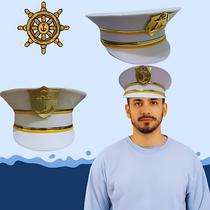 Quepe Marinheiro Branco Veludo Luxo - Fr Artigos