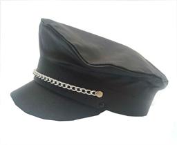 Quepe Police Preto P BO010PP Couro Legítimo Quepe Police Preto P BO010PP Couro Legítimo