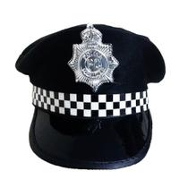 Quepe Policial Preto com Emblema Ajustável