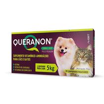 Queranon Small Size Pele e Pelagem Suplemento Vitamínico para Cães e Gatos Avert 30 Comprimidos Palatáveis