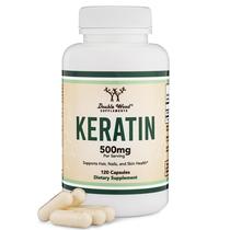 Queratina, vitamina para crescimento capilar, 500 mg, 120 comprimidos, madeira dupla