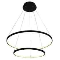 Querolustre Pendente Dcd015070 2 Aneis Led 45w 3000k Preto