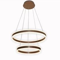 Querolustre Pendente Dcd03001 2 Aneis 126w 3000k Marrom
