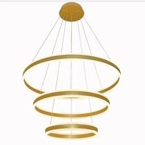 Querolustre Pendente Dcd03004 3 Aneis 226w 3000k Dourado Querolustre Pendente Dcd03004 3 Aneis 226w 3000k Dourado