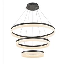 Querolustre Pendente Dcd03006 3 Aneis 113w 3000k Preto