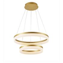 Querolustre Pendente Dcd03007 2 Aneis 63w 3000k Dourado