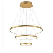 Querolustre Pendente Dcd03009 3 Aneis 75w 3000k Dourado
