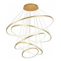 Querolustre Pendente Dcd03013 5 Aneis 188w 3000k Dourado Querolustre Pendente Dcd03013 5 Aneis 188w 3000k Dourado