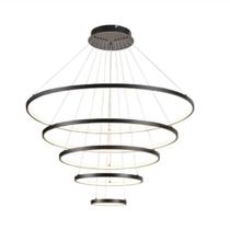 Querolustre Pendente Dcd03014 5 Aneis 188w 3000k Preto Querolustre Pendente Dcd03014 5 Aneis 188w 3000k Preto