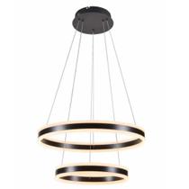 Querolustre Pendente Dcd03018 2 Aneis 126w 3000k Preto