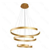 Querolustre Pendente Dcd03042 3 Aneis 94w 3000k Dourado