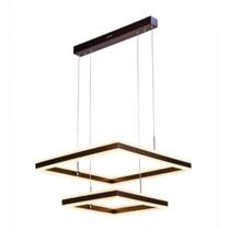 Querolustre Pendente Dcd03046 2 Quadrados 160w 3000k Marrom