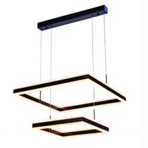 Querolustre Pendente Dcd03047 2 Quadrados 160w 3000k Preto