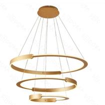 Querolustre Pendente Dcd03087 3 Aneis 226w 3000k Dourado Querolustre Pendente Dcd03087 3 Aneis 226w 3000k Dourado