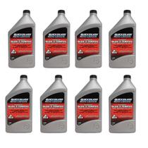 Quicksilver TCW3 Óleo Náutico Premium 2 Tempos 1 Litro Para Jet Ski e Motores de Popa Kit C/8