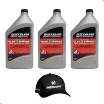Quicksilver TCW3 Óleo Premium Jet Ski e Motores de Popa 2 Tempos 1 Litro + Boné Kit C/3
