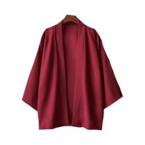 Quimono Masculino Preto Leve Tradicional Japonês Haori Yukata Jaqueta Cardigã Aberto Na Frente
