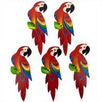Quinteto De Arara Decoração Artesanal Para Sitio Casa Jardim Sacada Kit com 5 Quinteto De Arara Decoração Artesanal Para Sitio Casa Jardim Sacada Kit com 5