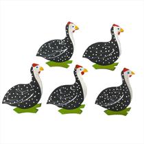 Quinteto De Galinha de Angola Quadro Decorativo Para Jardim Varanda Casa Kit Quinteto De Galinha de Angola Quadro Decorativo Para Jardim Varanda Casa Kit