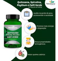 Quitosana+spirulina+psylium+café Verde 500mg 60cáp-take Care Sabor Sem sabor
