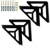 Qutro Suportes Fixo De Parede Mão Francesa Para Prateleira Formato Triangular Aço Reforçado