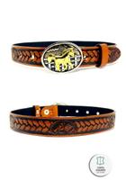 R-2 - Cinto Infantil Country 100% Couro Legítimo Com Fivela