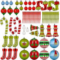 R N ' D Toys Elf Ornament Set - Elfos de Natal Bolas à Prova de Quebra e Enfeites Élficos Suspensos para Árvore de Natal Interior ou Exterior, Festa de Férias, Decoração de Casa - Conjunto de 67 Peças