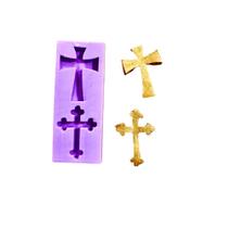 R117 Molde de silicone crucifixo resina decorar