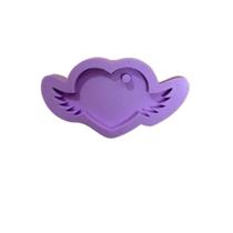 R124 Molde de silicone namorados coração chaveiro resina decorar