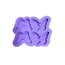 R139 Molde de silicone kit 4 borboletas chaveiro resina decorar