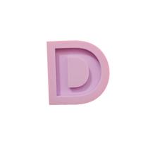 R167 Molde de silicone letra D resina decorar