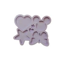 R225 Molde de silicone coração ratinho estrela borboleta resina