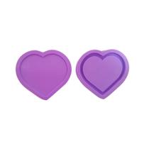 R262 Molde de silicone coração shaker chaveiro resina