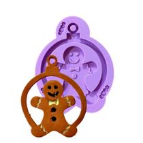 R298 Molde de silicone natal enfeite árvore ginger resina decoração