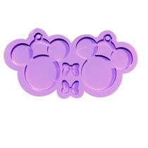 R308 Molde de silicone 2 bolas natal ratinho resina decorar
