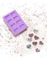 R415 Molde de silicone paleta mini coração resina decoração R415 Molde de silicone paleta mini coração resina decoração