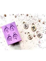 R420 Molde de silicone pingente medalha letra E ao H resina R420 Molde de silicone pingente medalha letra E ao H resina