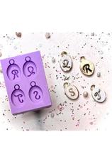 R423 Molde de silicone pingente medalha letra Q ao T resina R423 Molde de silicone pingente medalha letra Q ao T resina