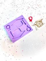 R447 Molde de silicone formatura chaveiro resina e decorar